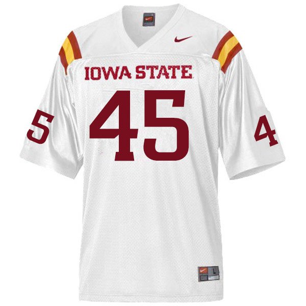 Men #45 Ben Latusek Iowa State Cyclones College Football Jerseys Sale-White